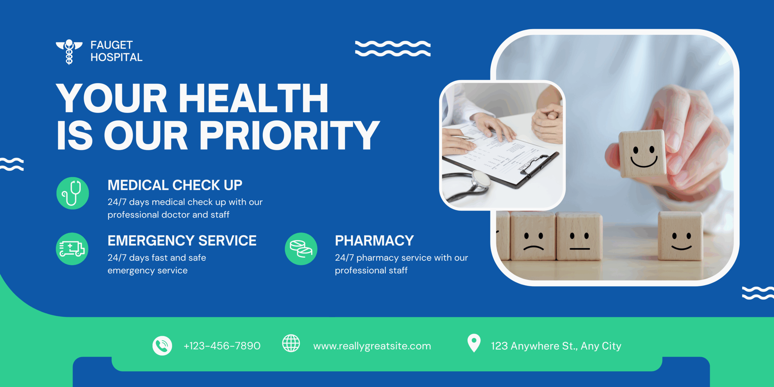Blue White Minimalist Hospital Service Health Banner Scaled