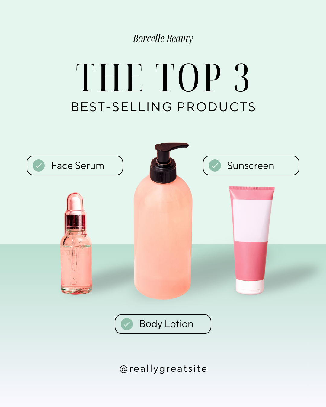 Soft Green Minimalist Best Seller Skincare Product Instagram Post